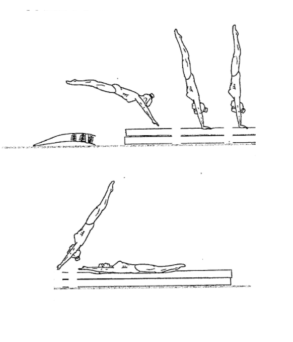 Jump to Handstand then Flat Back Minimum 40 cm