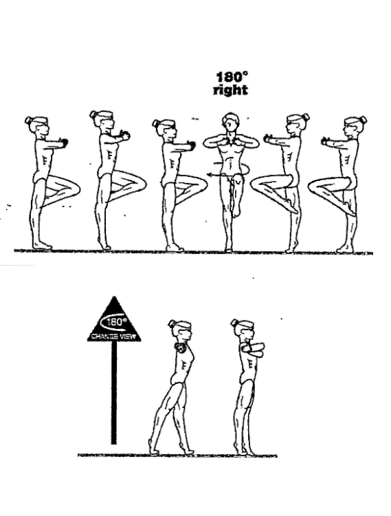 ½ Turn in Forward Passé (Heel-Snap Turn)