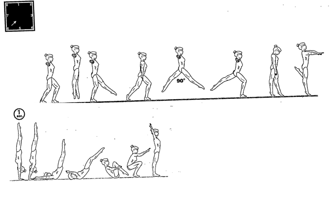 Forward Chassé, Straight Leg Leap (90), Fish Pose