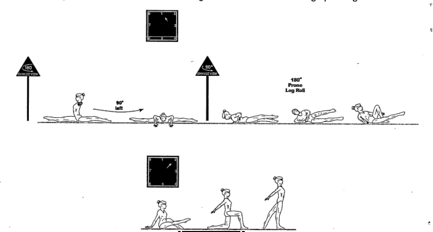 180 turn to prone spit to leg roll || Turn to stand